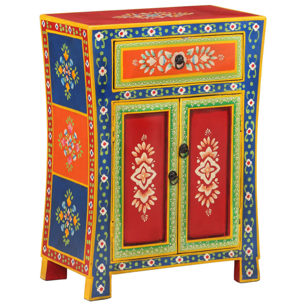 vidaXL Hand Painted Sideboard 54x30x74 cm Solid Wood Mango