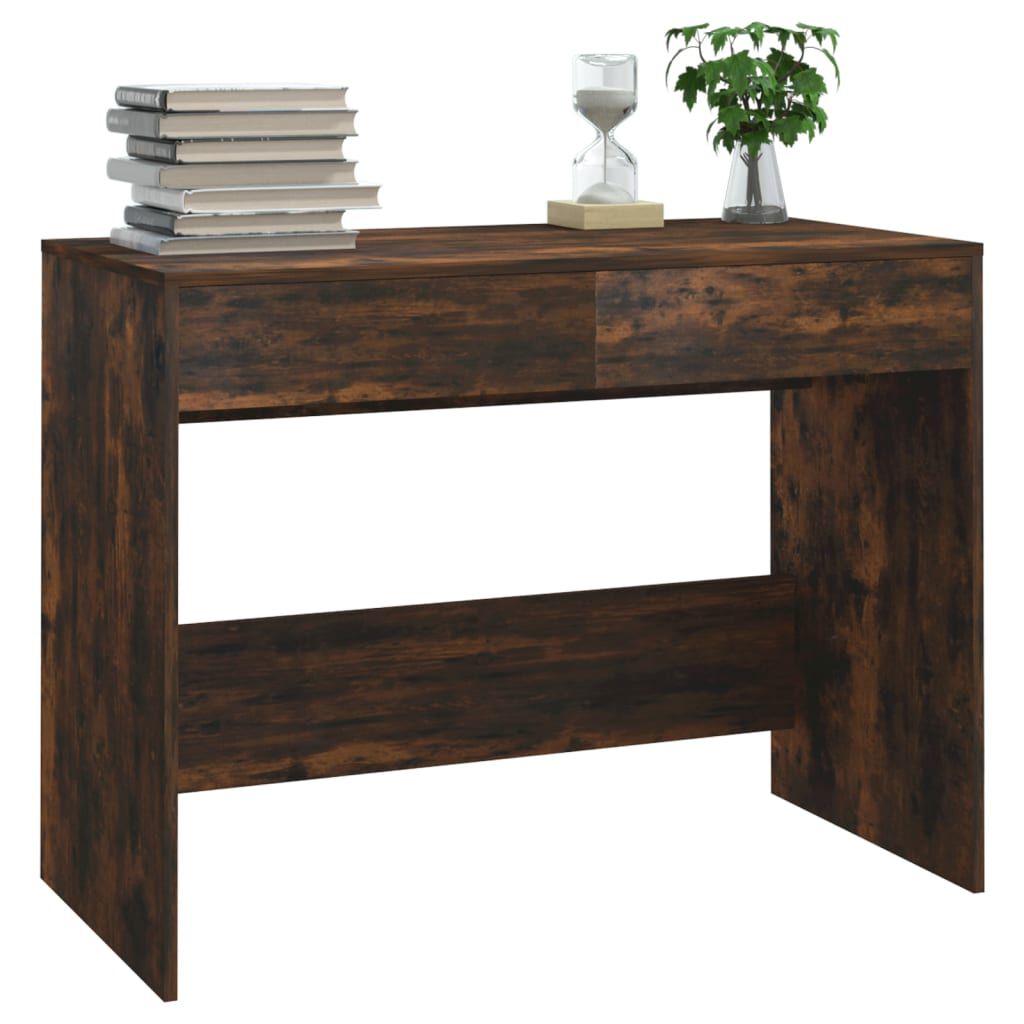 vidaXL Desk Smoked Oak 101x50x76.5 cm Engineered Wood
