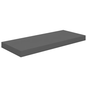 vidaXL Floating Wall Shelf High Gloss Grey 60x23.5x3.8 cm MDF