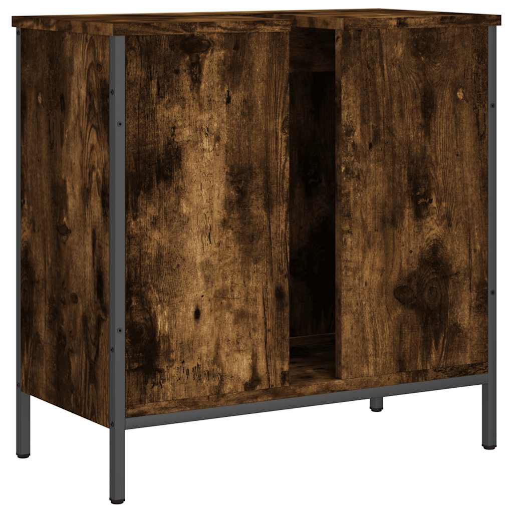 vidaXL Bathroom Sink Cabinet Smoked Oak 60x30x60 cm Engineered Wood