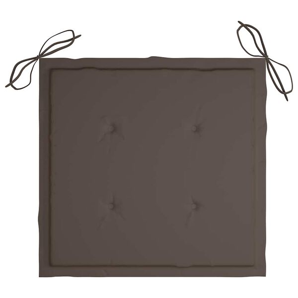 vidaXL Garden Chairs 4 pcs with Taupe Cushions Solid Teak Wood