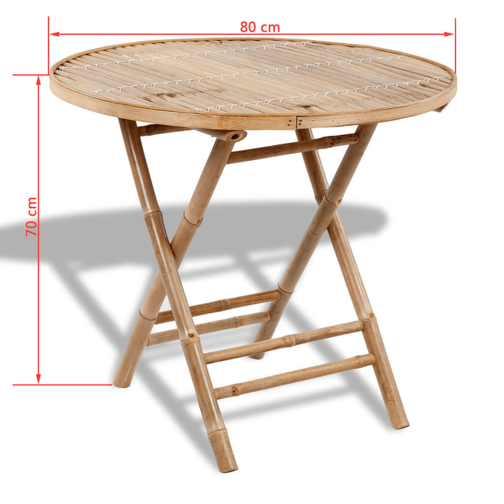 vidaXL 5 Piece Folding Outdoor Dining Set Bamboo