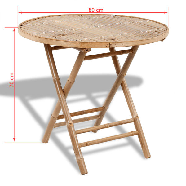 vidaXL 5 Piece Folding Outdoor Dining Set Bamboo
