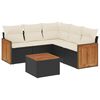 vidaXL 6 Piece Garden Sofa Set with Cushions Black Poly Rattan