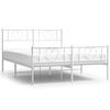 vidaXL Metal Bed Frame without Mattress with Footboard White 135x190cm