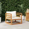 vidaXL Garden Chair with Cream Cushions Solid Acacia Wood
