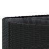 vidaXL 7 Piece Garden Sofa Set with Cushions Black Poly Rattan