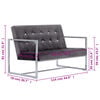 vidaXL 2-Seater Sofa with Armrests Dark grey Chrome and Velvet