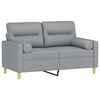 vidaXL 2-Seater Sofa with Throw Pillows Light Grey 120 cm Fabric