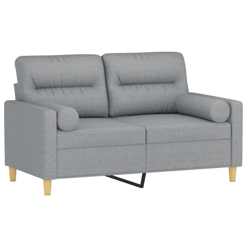 vidaXL 2-Seater Sofa with Throw Pillows Dark Grey 120 cm Fabric