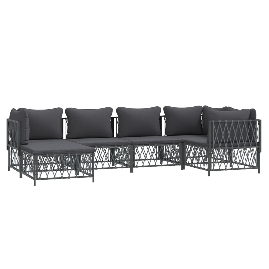 vidaXL 6 Piece Garden Lounge Set with Cushions Anthracite Steel