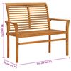 vidaXL Garden Bench with Beige Cushion 112 cm Solid Teak Wood