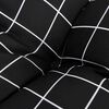 vidaXL Garden Bench Cushions 2pcs Black Check Pattern 100x50x7cm Fabric