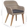 vidaXL 7 Piece Outdoor Dining Set with Cushions Poly Rattan