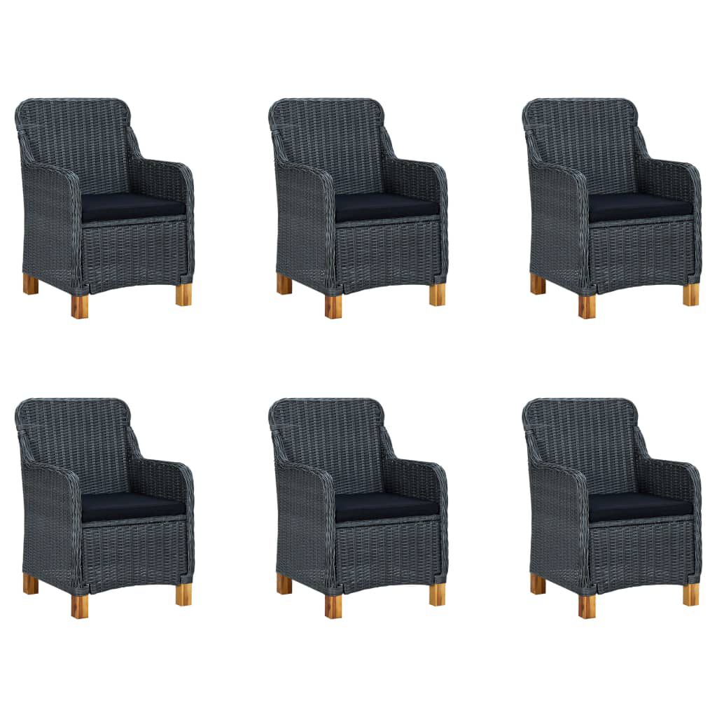 vidaXL 7 Piece Garden Dining Set Dark Grey