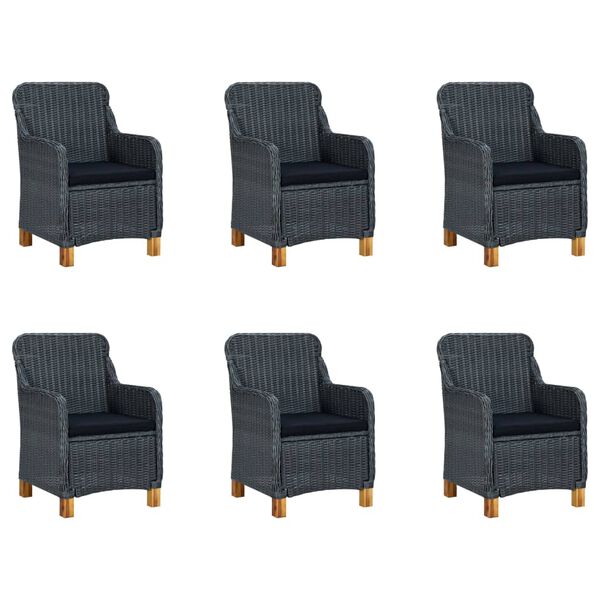 vidaXL 7 Piece Garden Dining Set Dark Grey