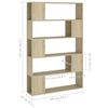 vidaXL Book Cabinet Room Divider Sonoma Oak 100x24x155 cm Engineered Wood
