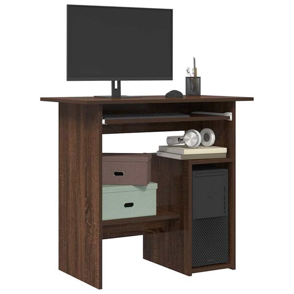 vidaXL Desk Brown Oak 80x45x74 cm Engineered Wood