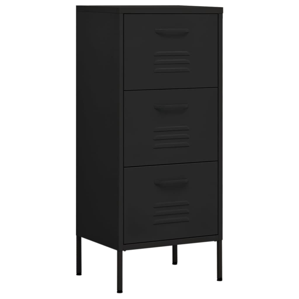 vidaXL Storage Cabinet Black 42.5x35x101.5 cm Steel