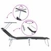 vidaXL Folding Sun Lounger with Canopy Steel and Fabric Black