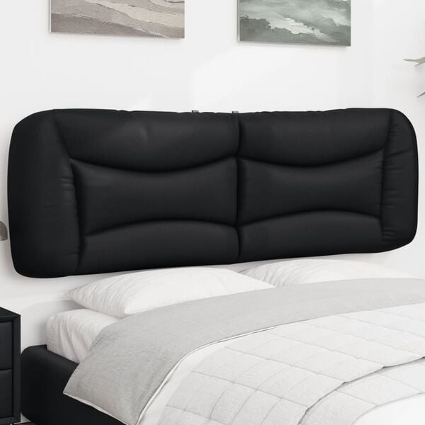 vidaXL Headboard Cushion "Hvar" Black 152 cm Queen Faux Leather