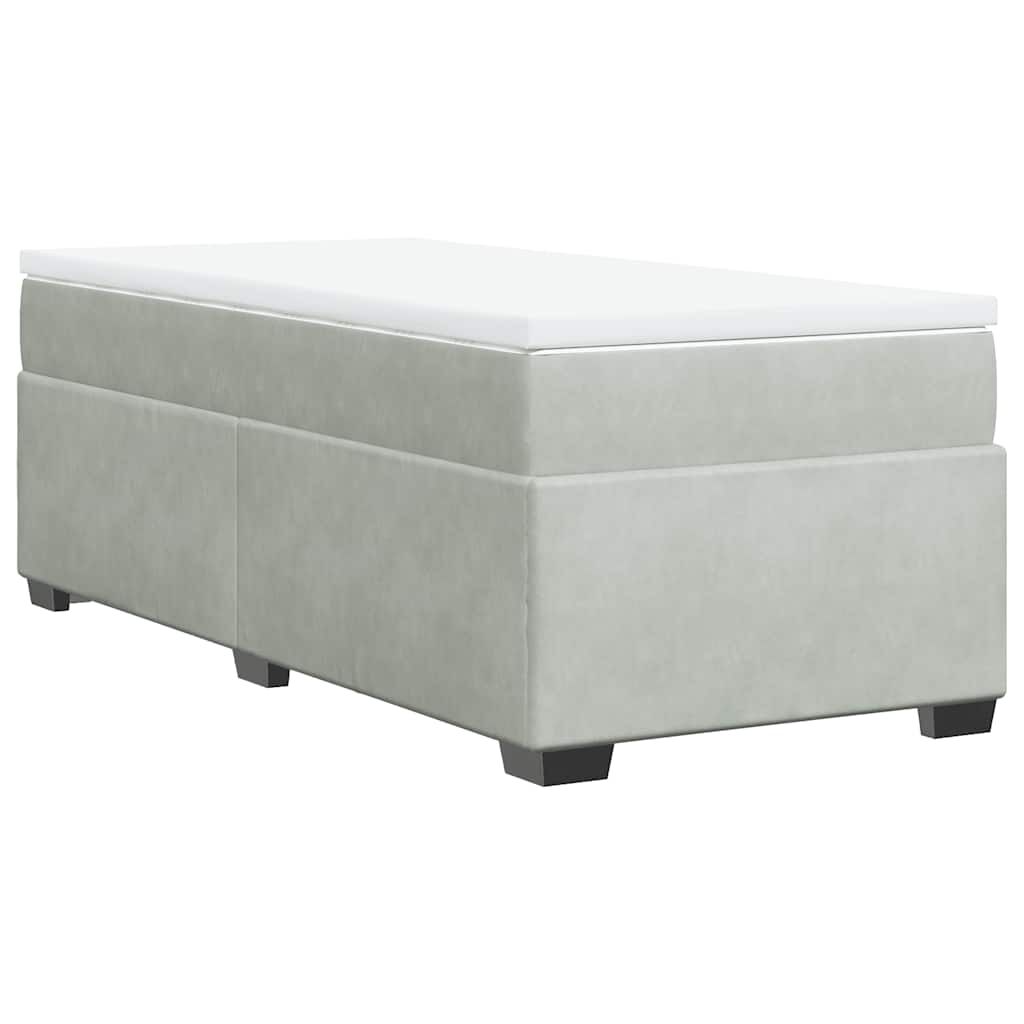 vidaXL Box Spring Bed with Mattress Light Grey Twin XL Velvet