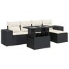 vidaXL 6 Piece Garden Sofa Set with Cushions Black Poly Rattan