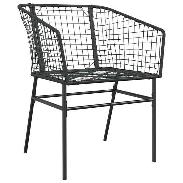 vidaXL 3 Piece Garden Dining Set Brown Poly Rattan Glass