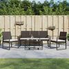 vidaXL 5 piece Garden Dining Set with Cushions Brown PP Rattan