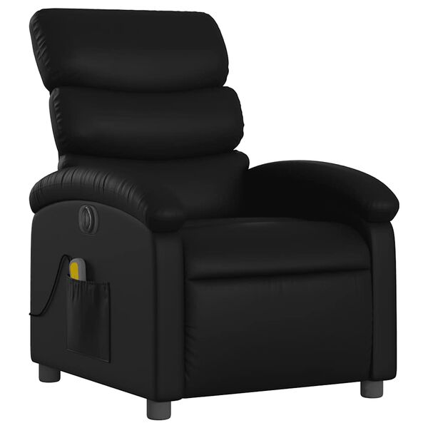 vidaXL Electric Massage Recliner Chair Black Faux Leather