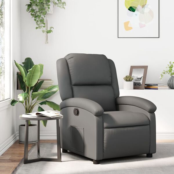 vidaXL Recliner Chair Grey Faux Leather