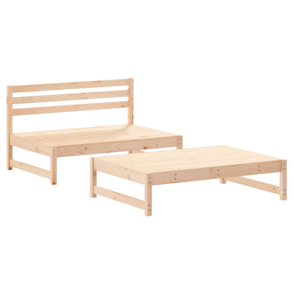 vidaXL 2 Piece Garden Lounge Set with Cushions Solid Wood