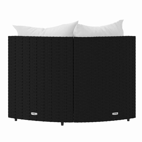 vidaXL Garden Corner Sofas with Cushions 2 pcs Black Poly Rattan