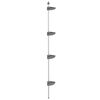 vidaXL 4-Tier Telescopic Shower Corner Shelf Silver Aluminium