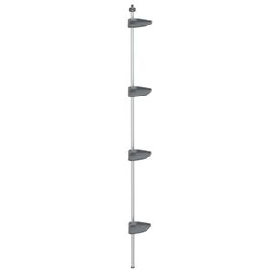 vidaXL 4-Tier Telescopic Shower Corner Shelf Silver Aluminium