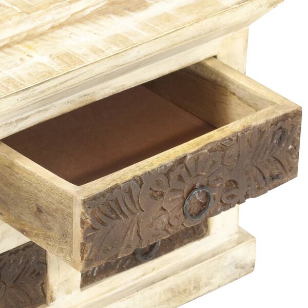 vidaXL Coffee Table White 68x68x30 cm Solid Mango Wood