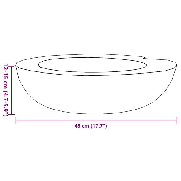 vidaXL Basin Solid Teak 45 cm