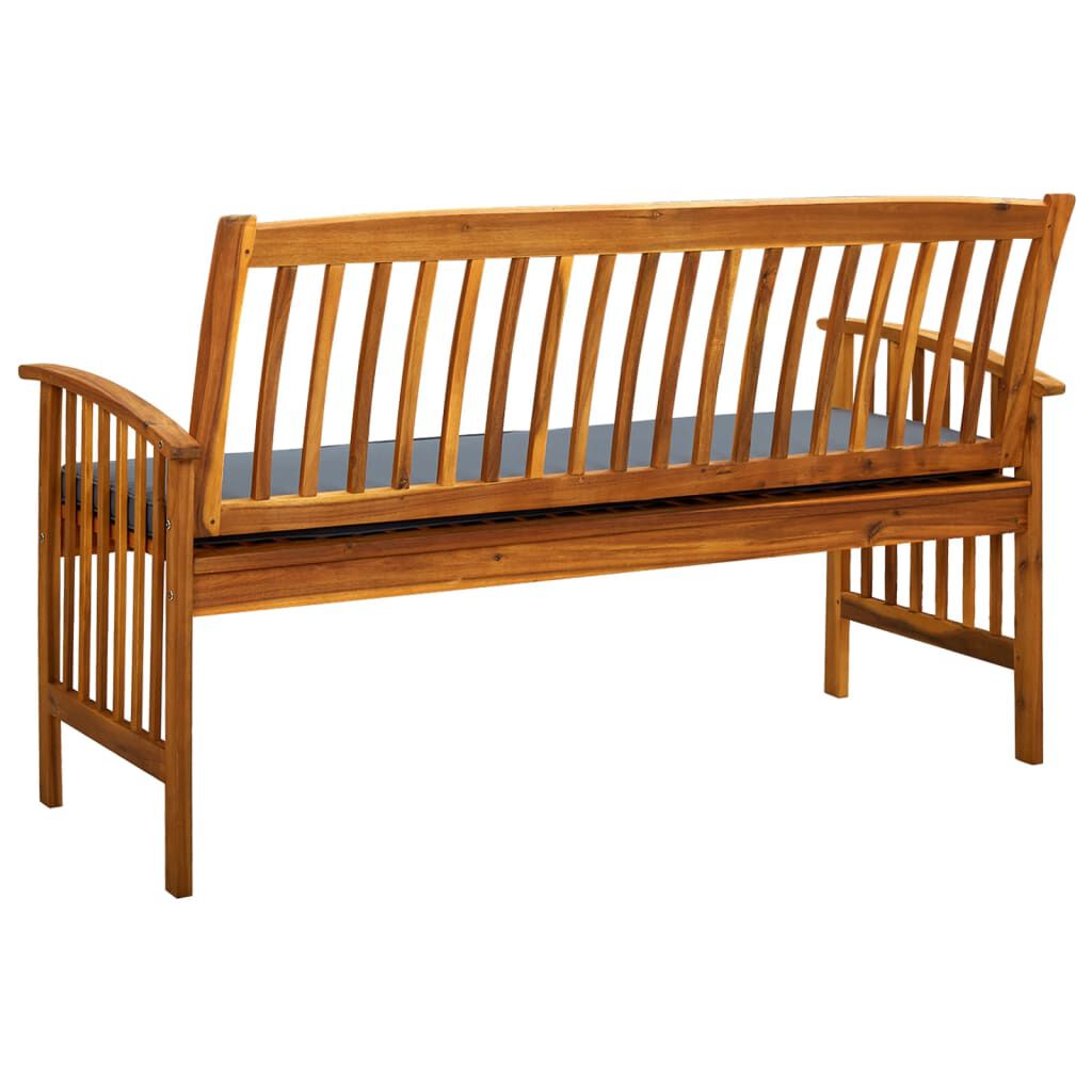 vidaXL Garden Bench with Cushion 147 cm Solid Acacia Wood