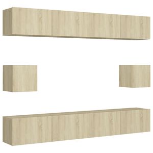 vidaXL 6 Piece TV Cabinet Set Sonoma Oak Engineered Wood