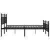 vidaXL Metal Bed Frame without Mattress with Footboard Black 150x200cm