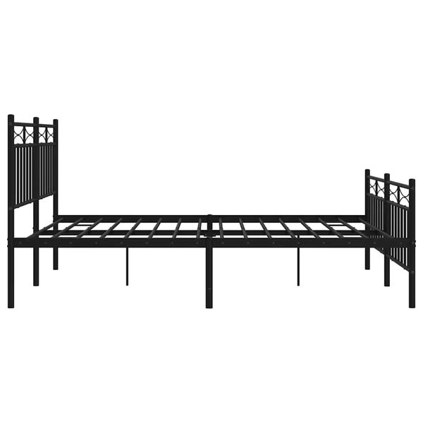 vidaXL Metal Bed Frame without Mattress with Footboard Black 150x200cm