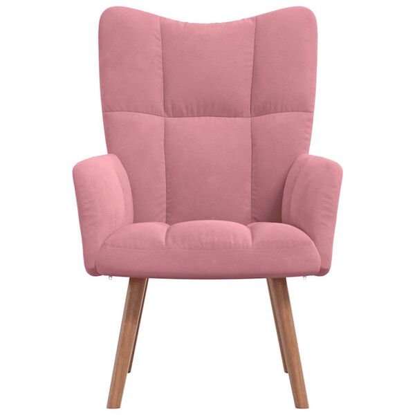 vidaXL Relaxing Chair Pink Velvet