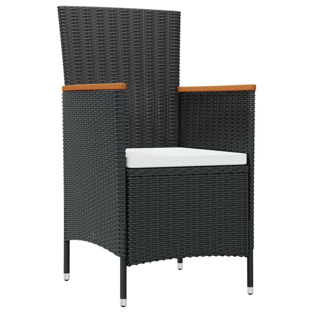 vidaXL 7 Piece Outdoor Dining Set with Cushions Poly Rattan