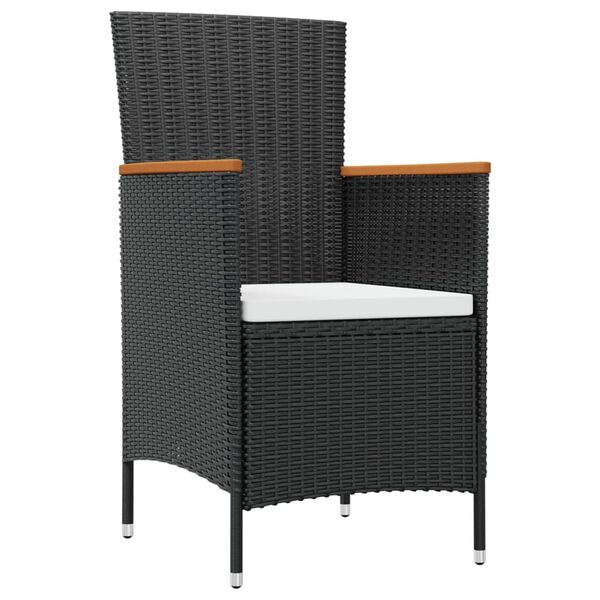 vidaXL 7 Piece Outdoor Dining Set with Cushions Poly Rattan