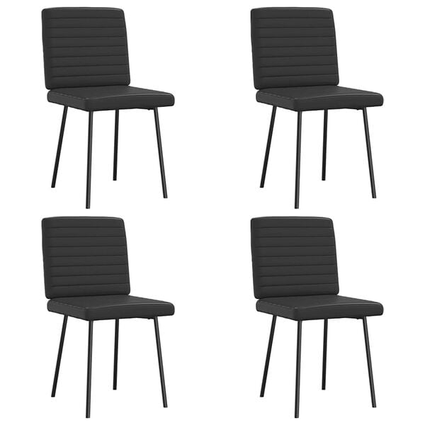 vidaXL Dining Chairs 4 pcs Black Faux Leather