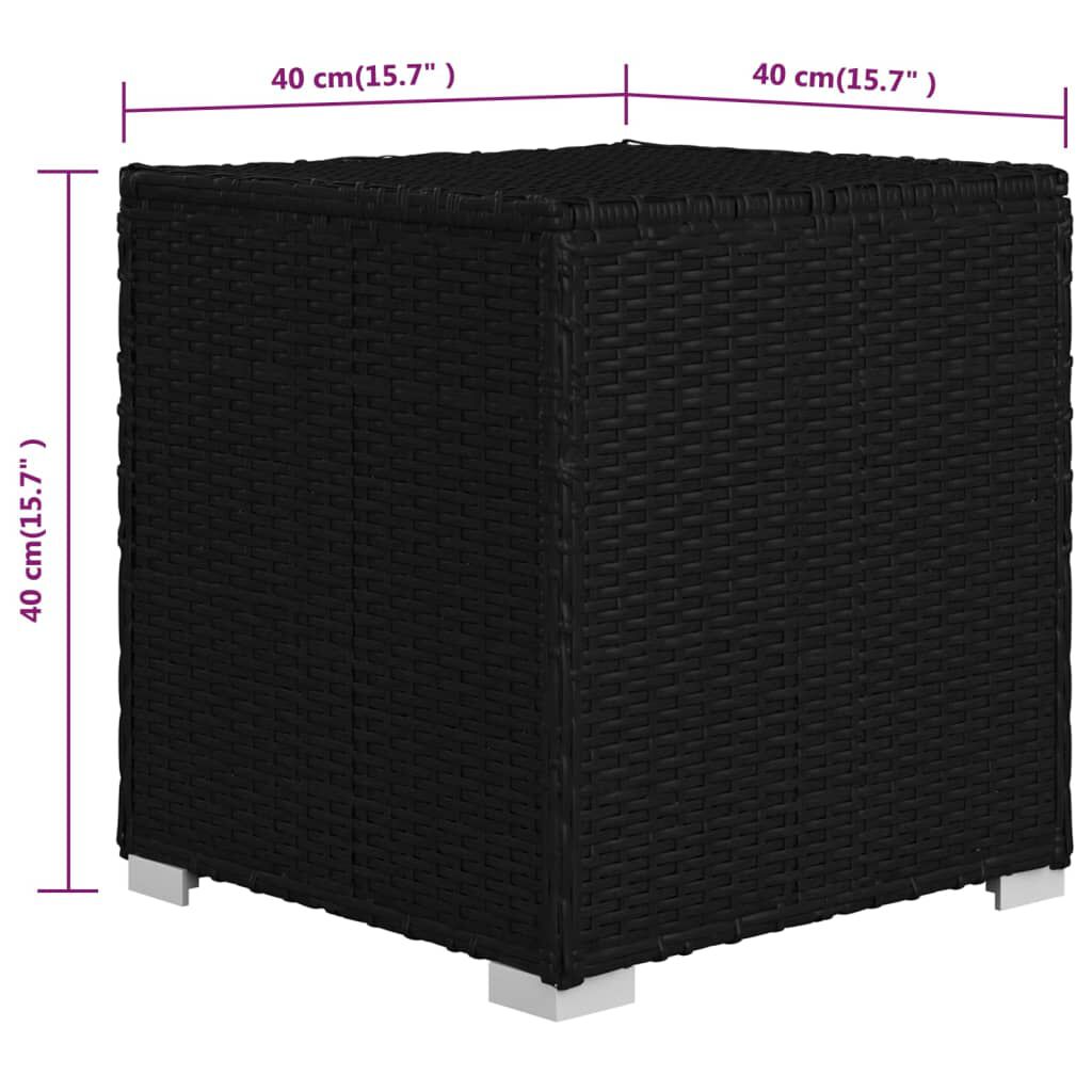 vidaXL 3 Piece Garden Sun Loungers with Tea Table Poly Rattan Black