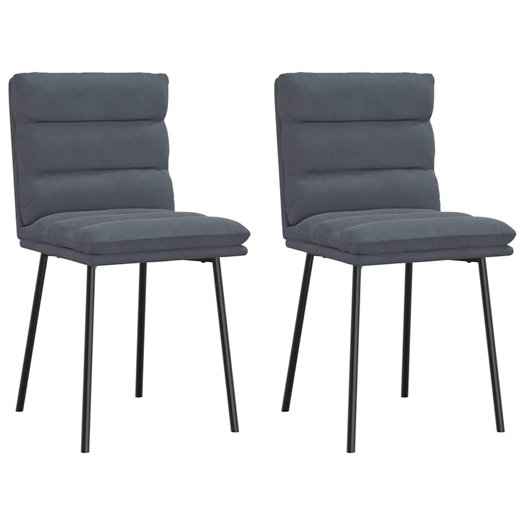 vidaXL Dining Chairs 2 pcs Dark Grey Velvet