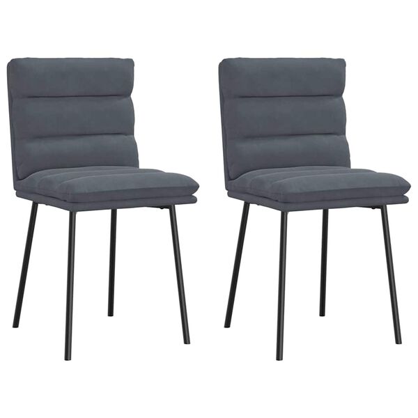 vidaXL Dining Chairs 2 pcs Dark Grey Velvet