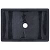 vidaXL Bathroom Vanity Cabinet with Black Marble Sinks Solid Wood Teak