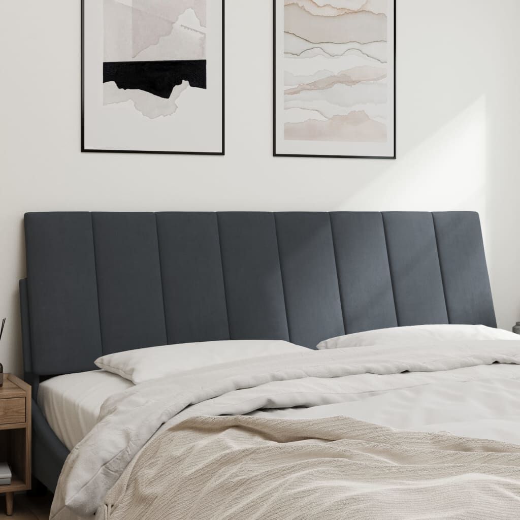 vidaXL Headboard Cushion "Hanko" Dark Grey 153 cm Velvet